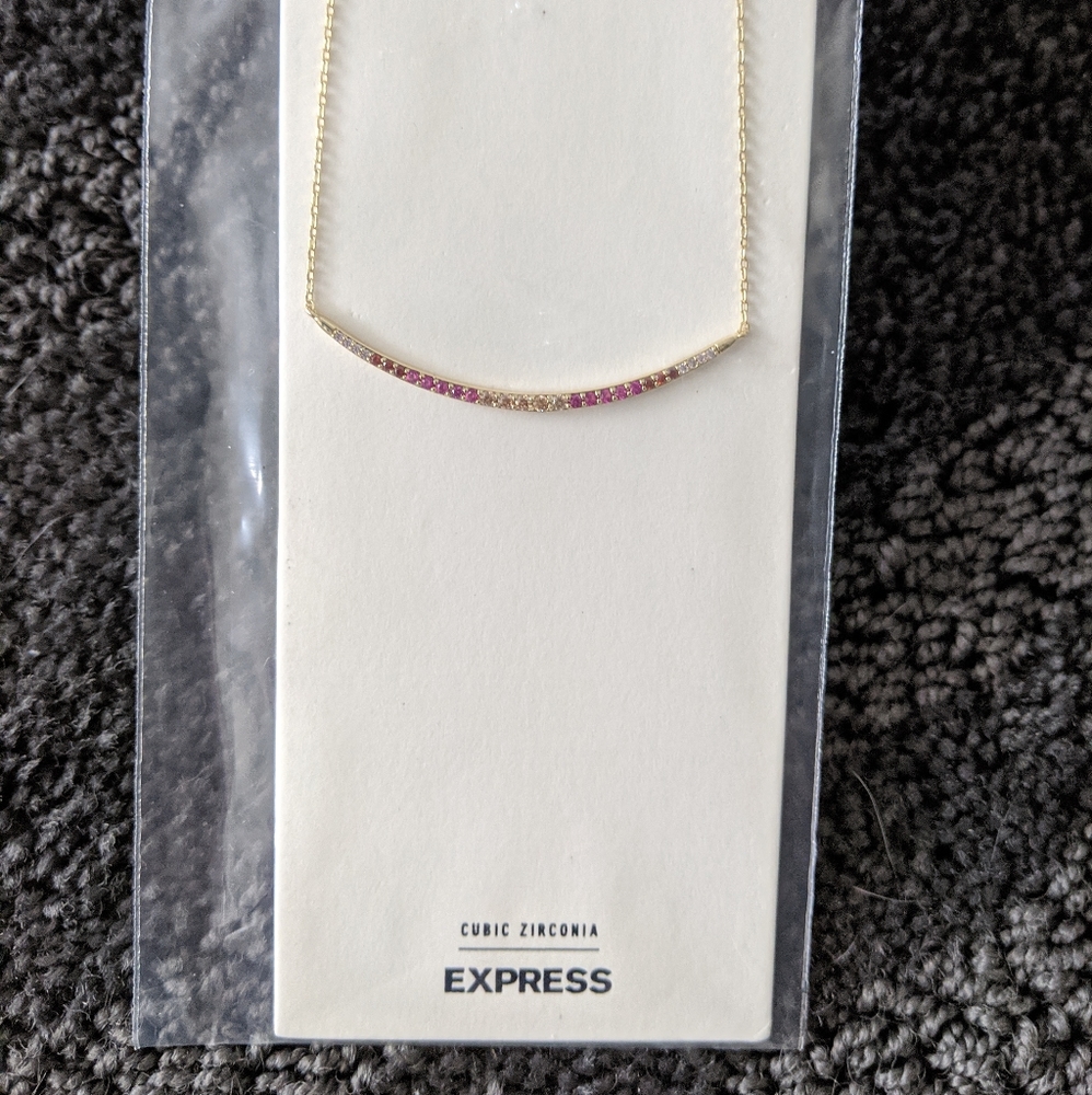 *NWT* Multi colored stone cubic zirconia necklace